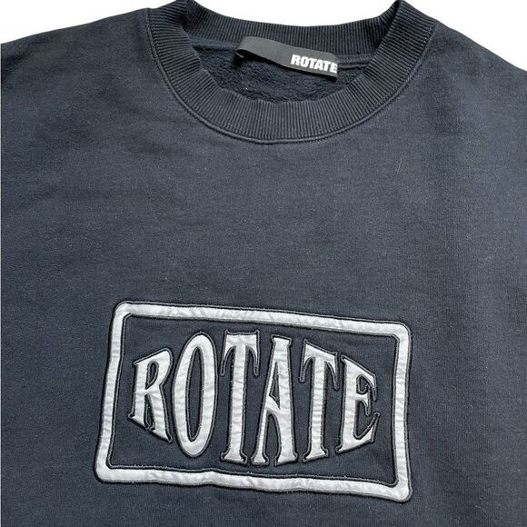 Rotate Sunday Logo Embroidered Cotton Jersey Sweatshirt Black Size Large - Picture 6 of 9